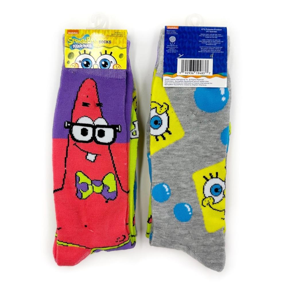 SpongeBob SquarePants Crew Socks Mens Womens Patrick Nickelodeon Y2K Fun Gift